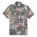 1940s Vintage Men's Hawaiian Shirt Patchwork Memories Print Cotton Button-down Short Sleeve Aloha Shirt
