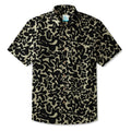 LeosWare® Men's Hawaiian Shirt Short Sleeve Button-up 100% Cotton Black Aloha Minimalist Black Brown Florals