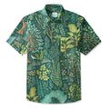 LeosWare® Men's Hawaiian Shirt Short Sleeve Button-up 95% Polyester, 5% Spandex Aloha Enchanted Forest