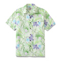 Men's Hawaiian Shirt Green Tropical Floral Cotton Aloha Shirt Camp Shirt