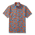 Sea Turtles And Coral Light Blue Men's Button-down Shirt 100% Cotton