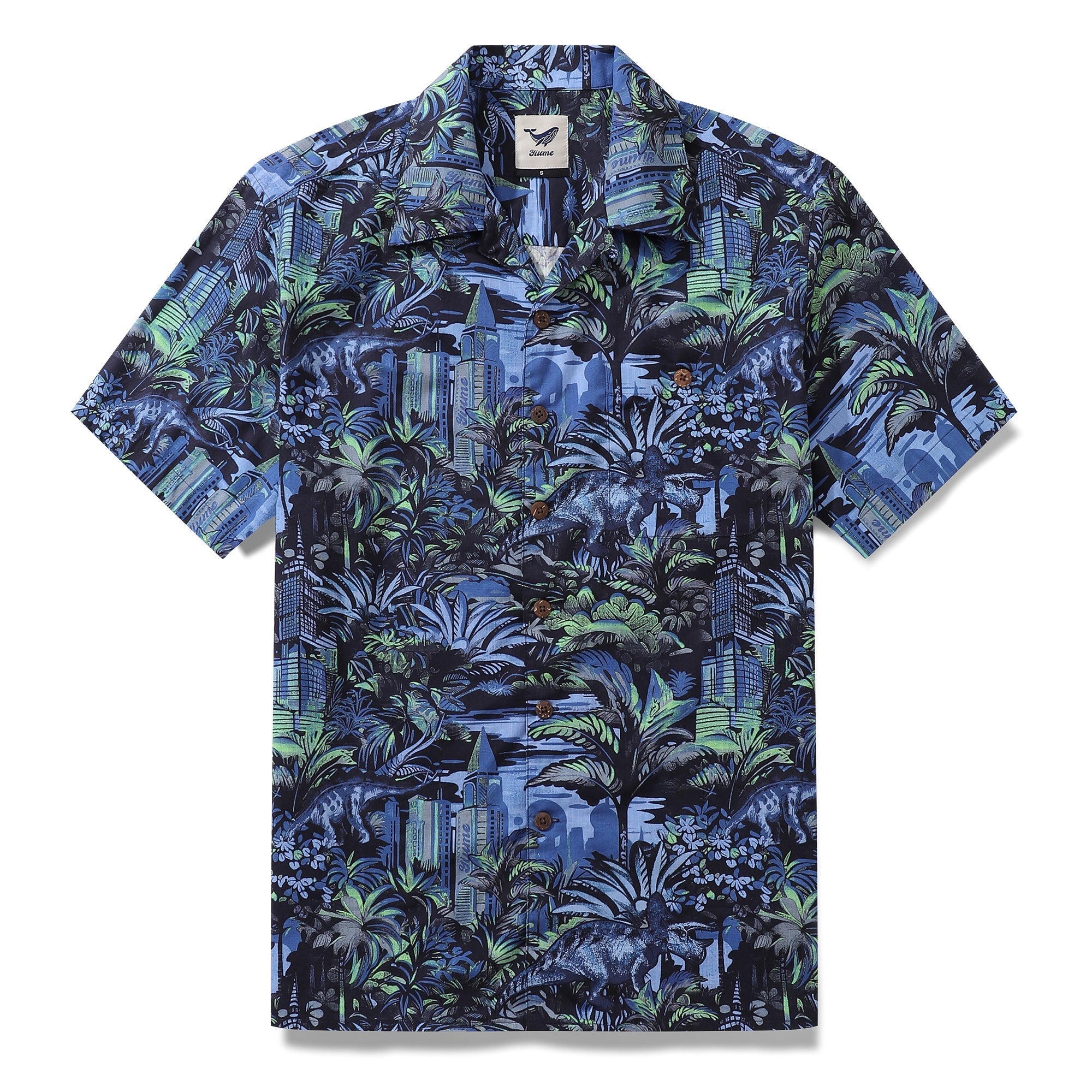 Hawaiian Shirt For Men Tropical Mirage Print Shirt Camp Collar 100% Cotton