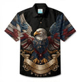 LeosWare® Men's Hawaiian Shirt Short Sleeve Button-up Breathable & Quick-Dry Aloha 250th Independence Celebration