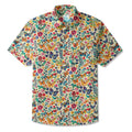 LeosWare® Men's Hawaiian Shirt Short Sleeve Button-up 100% Cotton Beige Aloha Butterfly Whispers In Full Bloom