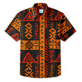 LeosWare® Men's Hawaiian Shirt Short Sleeve Button-up 95% Polyester, 5% Spandex Aloha Ember Tribe