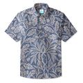 LeosWare® Men's Hawaiian Shirt Short Sleeve Button-up Breathable & Quick-Dry Aloha Azure Oak