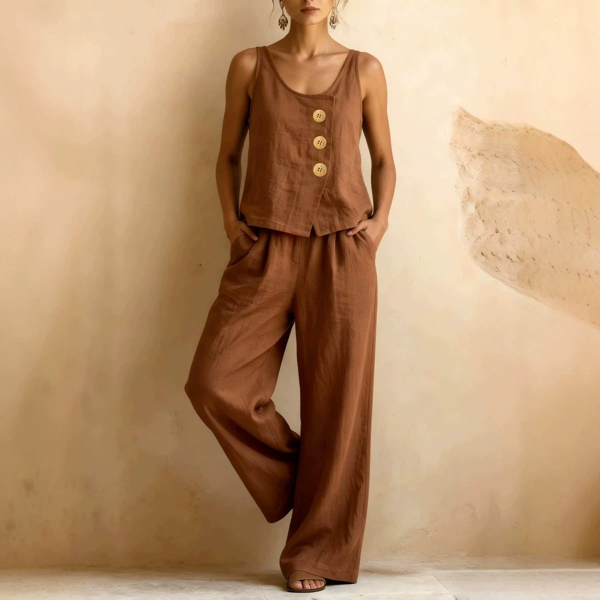 Women's Sleeveless Tank Top & Pants Two-Piece Set