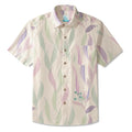 LeosWare® Men's Hawaiian Shirt Short Sleeve Button-up 100% Cotton Purple Aloha Spring Soft Colors