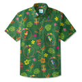 LeosWare® Men's Hawaiian Shirt Short Sleeve Button-up Breathable & Quick-Dry Aloha Jungle-inspired Tiki Art