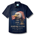 LeosWare® Men's Hawaiian Shirt Short Sleeve Button-up Breathable & Quick-Dry Aloha Liberty Eagle