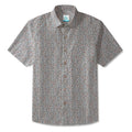 LeosWare® Men's Hawaiian Shirt Short Sleeve Button-up 100% Cotton Green Aloha Vintage Garden Elegance