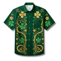 LeosWare® Men's Hawaiian Shirt Short Sleeve Button-up Breathable & Quick-Dry Aloha St. Patrick's Day Four-leaf Clovers