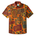 LeosWare® Men's Hawaiian Shirt Short Sleeve Button-up Premium polyester fabric Aloha Tropical Citrus Delight