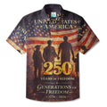 LeosWare® Men's Hawaiian Shirt Short Sleeve Button-up Breathable & Quick-Dry Aloha American Flag For Independence Day