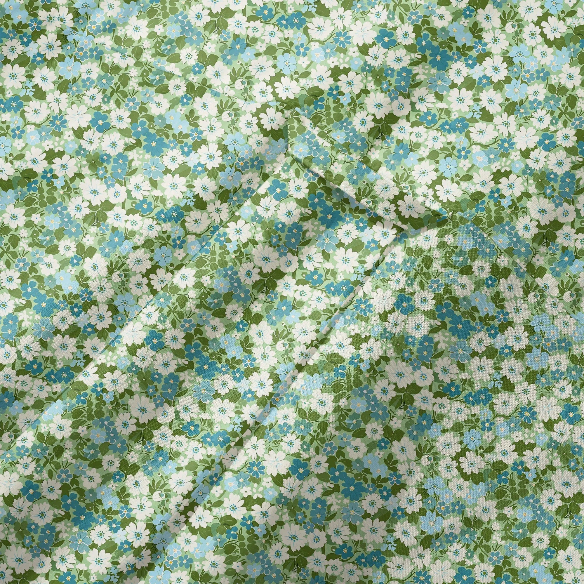 LeosWare® Flower Men's Hawaiian Shirt Short Sleeve Button-up 100% Cotton Green Aloha Fresh Blooms