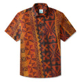 LeosWare® Men's Hawaiian Shirt Short Sleeve Button-up Breathable & Quick-Dry Aloha Tropical Sunset Tiki