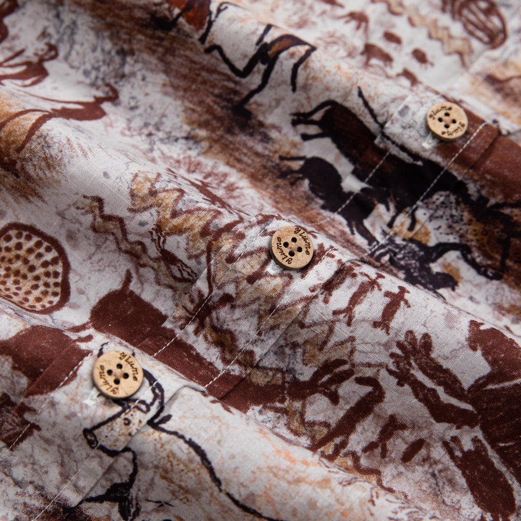 Men's Hawaiian Shirt Dawn of Artistry Print Cotton Button-down Vintage Aloha Shirt
