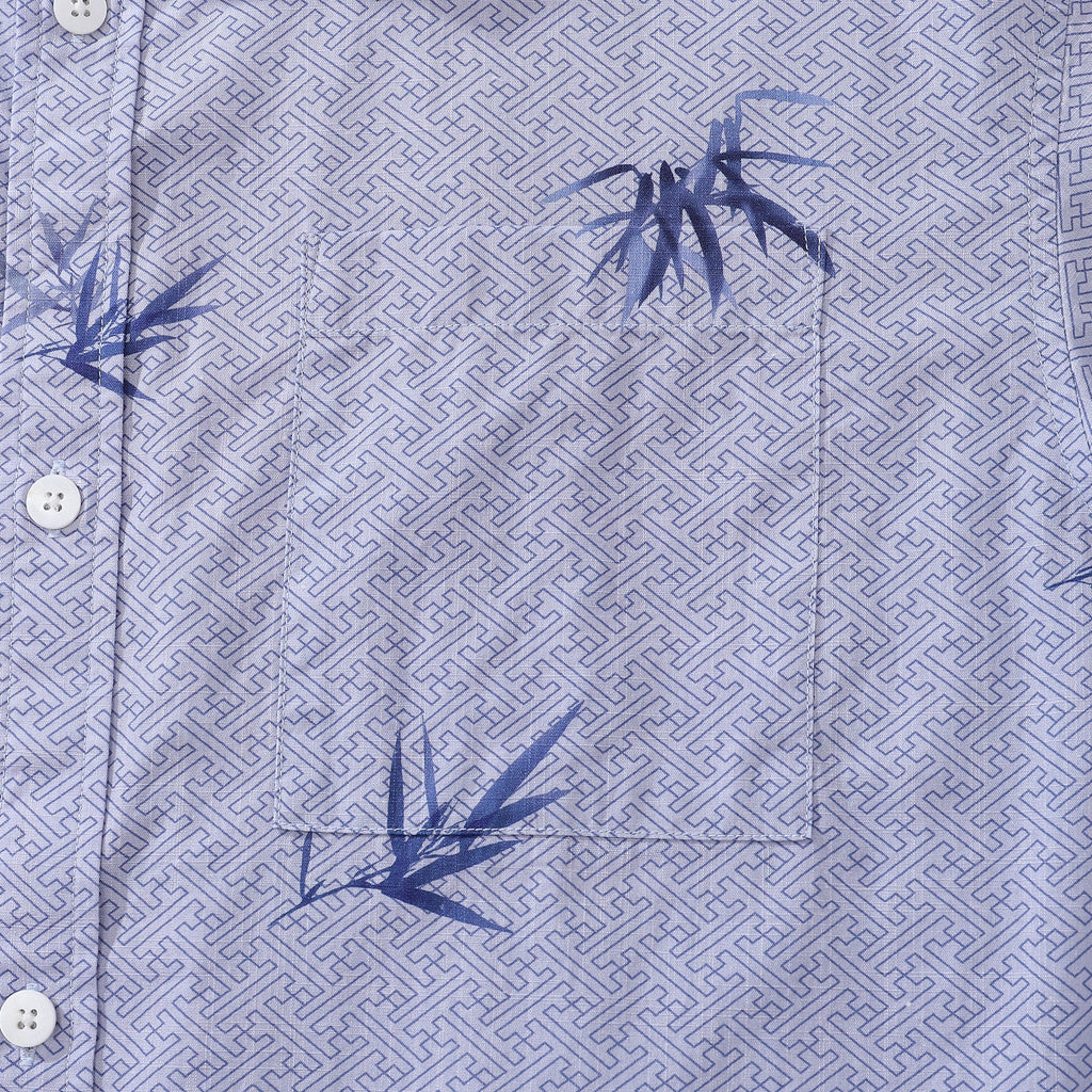 Hawaiian Shirts For Men Vintage Cotton Button Down Abundant Bamboo Ambiance Short Sleeve Aloha Shirt