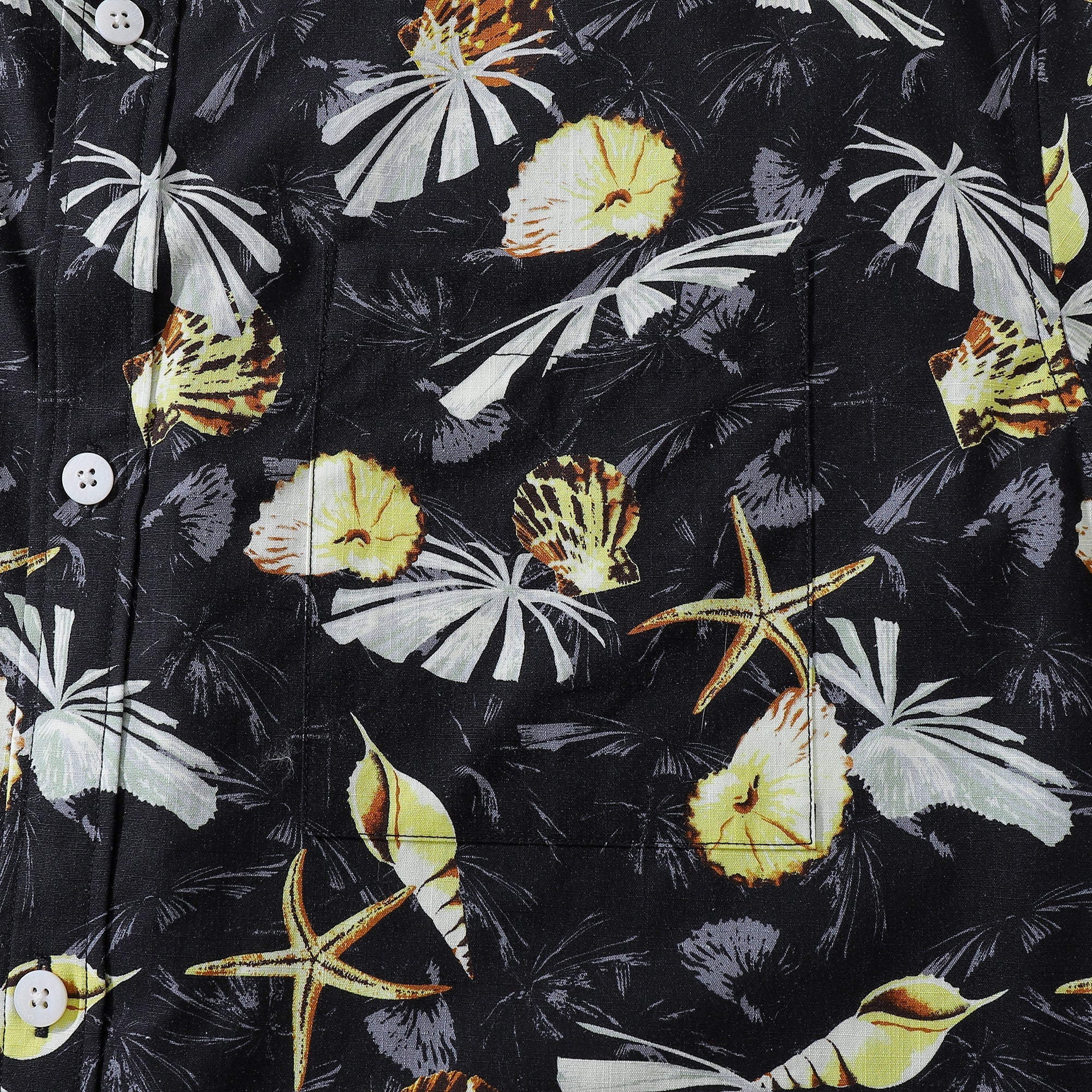 Hawaiian Shirts For Men Vintage Tropical Conch Button Down Cotton Aloha Shirt