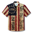 LeosWare® Men's Hawaiian Shirt Short Sleeve Button-up Breathable & Quick-Dry Aloha Celebrating 250 Years