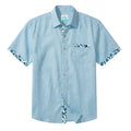 LeosWare® Men's Hawaiian Shirt Short Sleeve Button-up Breathable & Quick-Dry Aloha Floral Accents On Solid Color