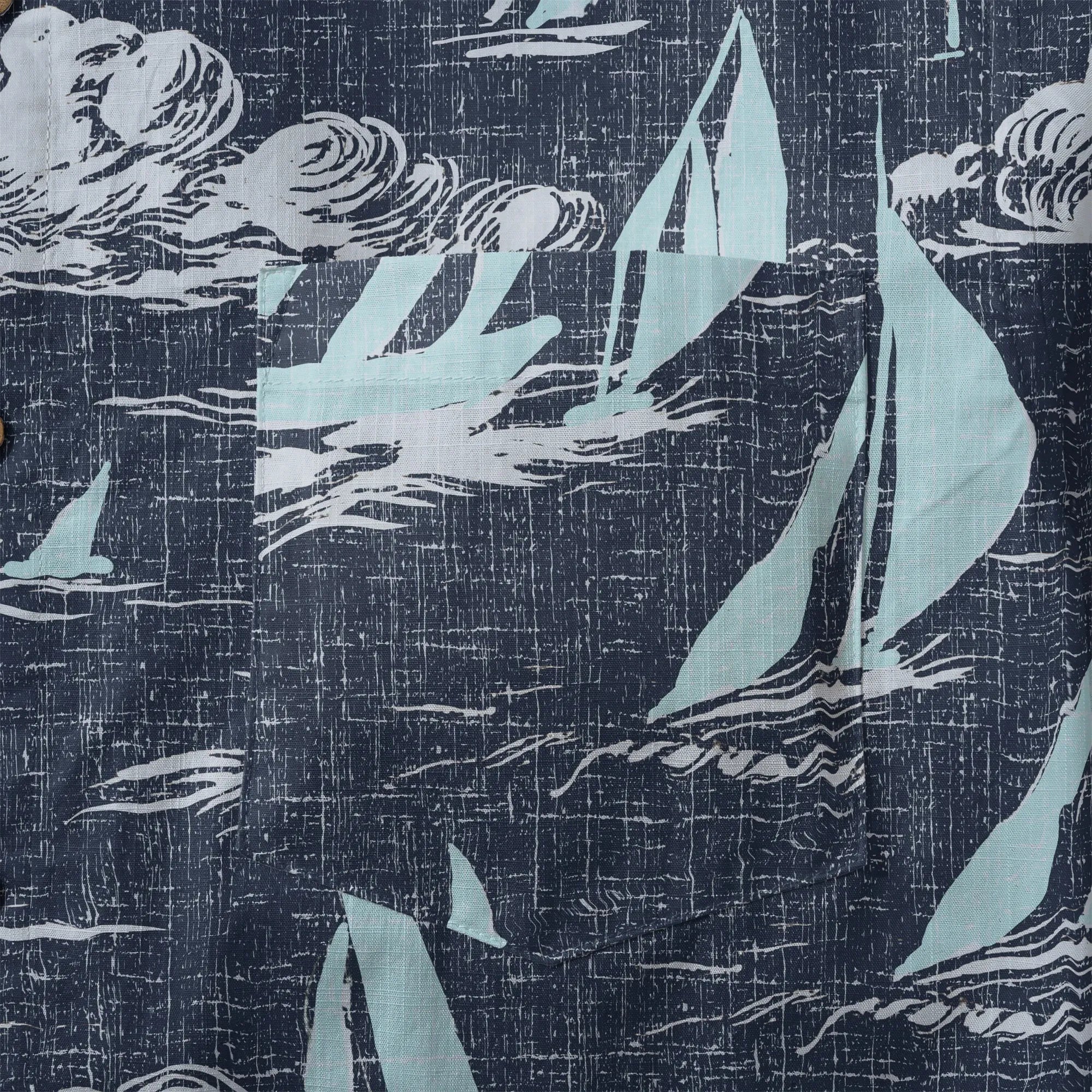 LeosWare® Sailboat Men's Hawaiian Shirt Short Sleeve Button-up 100% Cotton Blue Aloha Sailing To The Horizon