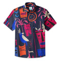 LeosWare® Men's Hawaiian Shirt Short Sleeve Button-up Breathable & Quick-Dry Aloha Tiki Nights