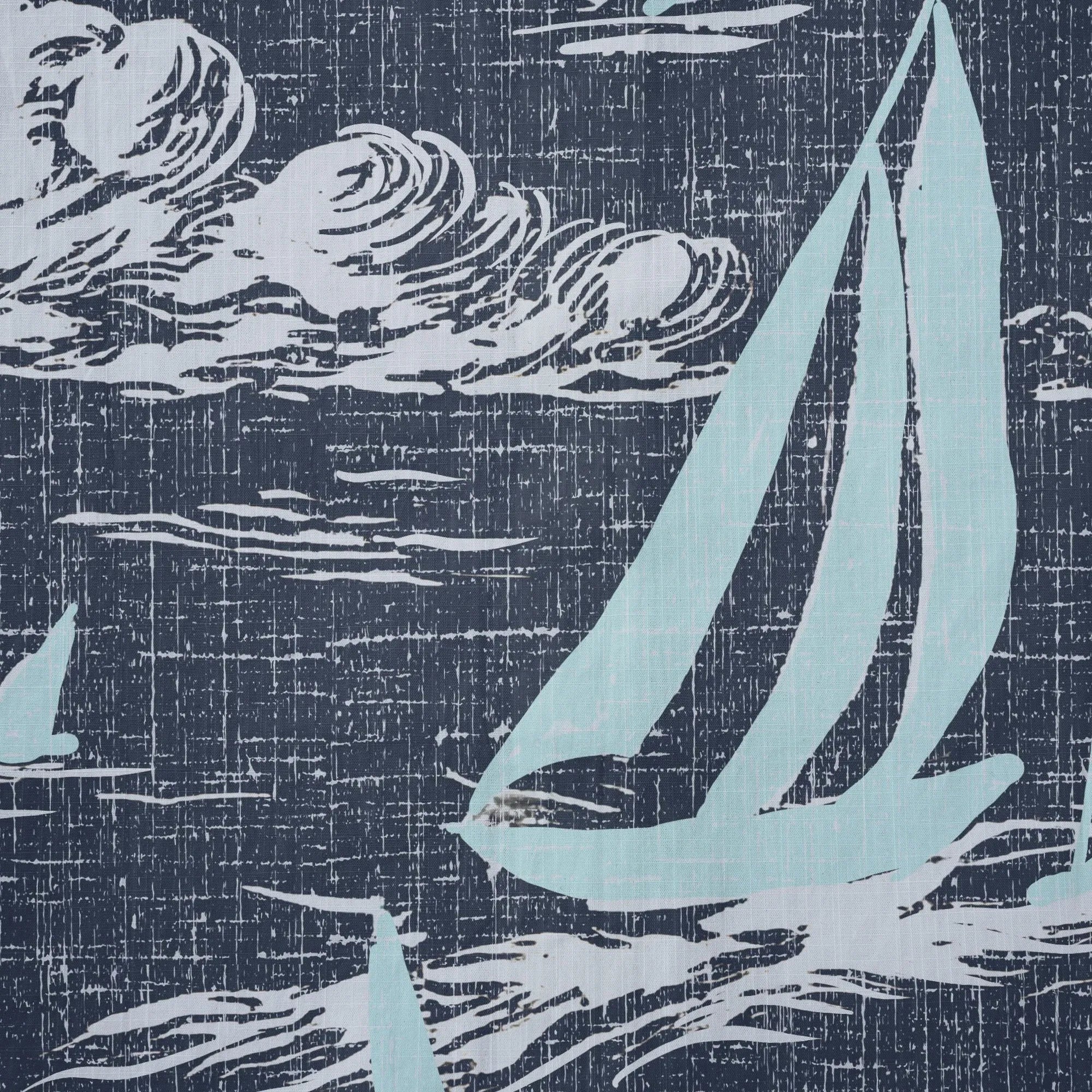 LeosWare® Sailboat Men's Hawaiian Shirt Short Sleeve Button-up 100% Cotton Blue Aloha Sailing To The Horizon