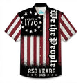LeosWare® Men's Hawaiian Shirt Short Sleeve Button-up Breathable & Quick-Dry Aloha American Flag - We The People