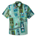 LeosWare® Men's Hawaiian Shirt Short Sleeve Button-up Premium polyester fabric Aloha Tiki Lagoon