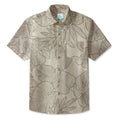 LeosWare® Men's Hawaiian Shirt Short Sleeve Button-up 95% Polyester, 5% Spandex Aloha Leaf Sketch