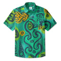 LeosWare® Men's Hawaiian Shirt Short Sleeve Button-up Premium polyester fabric Aloha Tiki Pulse