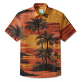 LeosWare® Men's Hawaiian Shirt Short Sleeve Button-up Breathable & Quick-Dry Aloha Dusk Palm