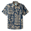 LeosWare® Men's Hawaiian Shirt Short Sleeve Button-up 95% Polyester, 5% Spandex Aloha Tiki Vault