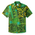 LeosWare® Men's Hawaiian Shirt Short Sleeve Button-up 95% Polyester, 5% Spandex Aloha Wilderness-themed Tiles