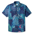 LeosWare® Men's Hawaiian Shirt Short Sleeve Button-up Breathable & Quick-Dry Aloha Midnight Cats