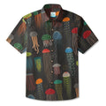 LeosWare® Men's Hawaiian Shirt Short Sleeve Button-up Breathable & Quick-Dry Aloha Nighttime Delight