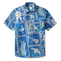 LeosWare® Men's Hawaiian Shirt Short Sleeve Button-up 95% Polyester, 5% Spandex Aloha Patch Of Aloha