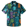LeosWare® Men's Hawaiian Shirt Short Sleeve Button-up 95% Polyester, 5% Spandex Aloha Tiki Nights